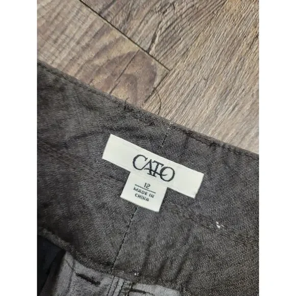 CATO Brown Women's Bermuda Dress Shorts Size 12 - 11" Inseam - Picture 3 of 5